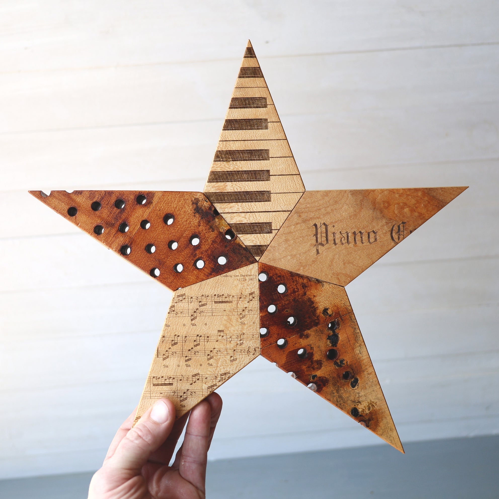 Engraved Piano Stars