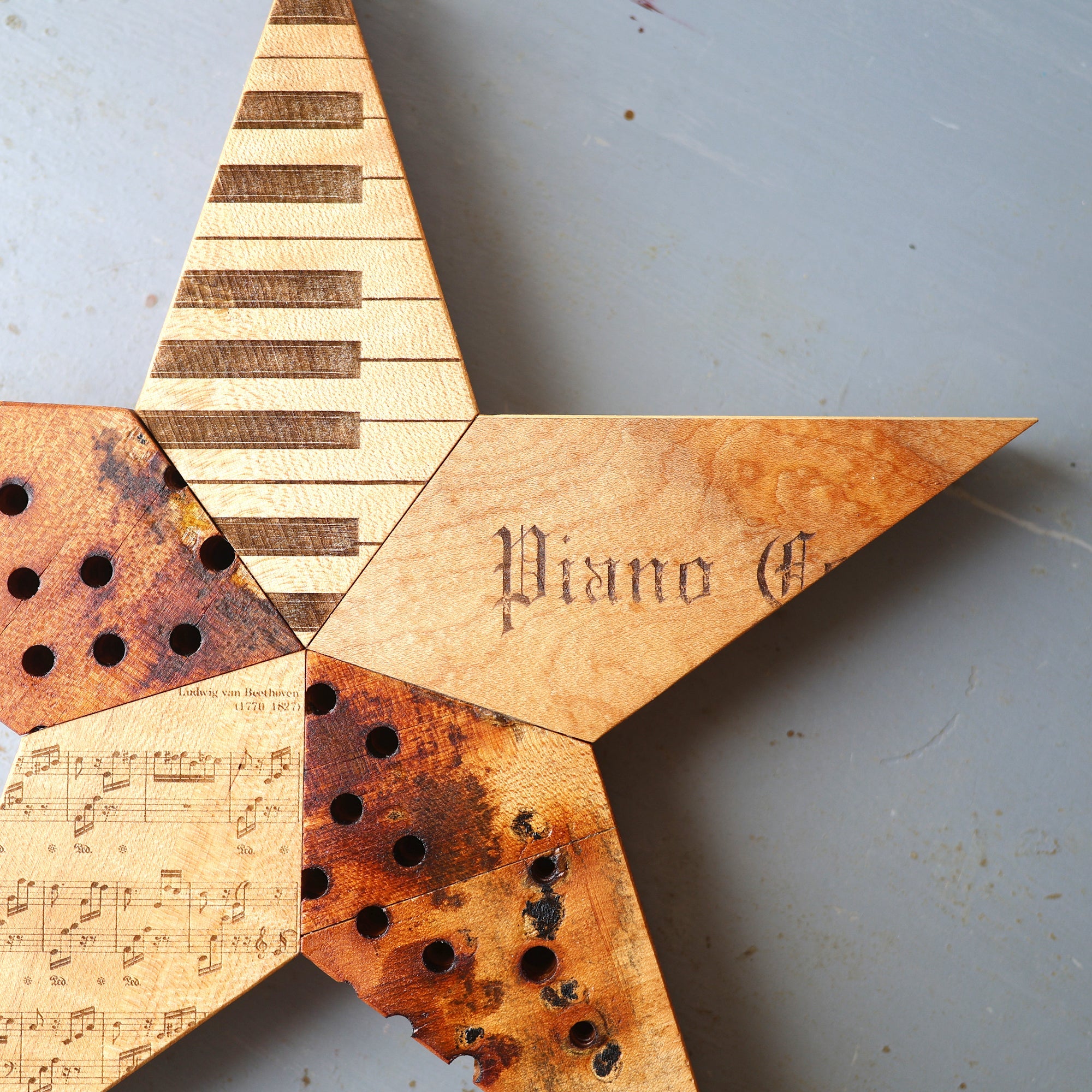 Engraved Piano Stars