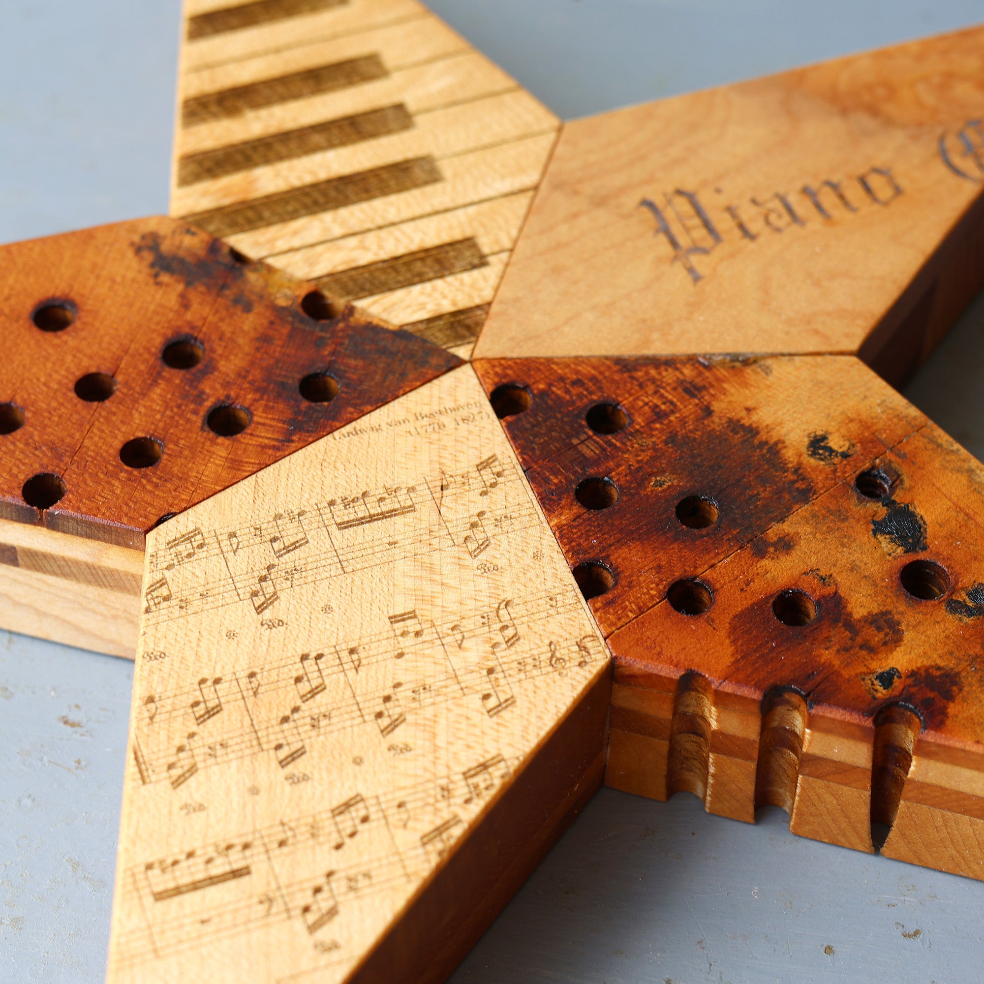 Engraved Piano Stars
