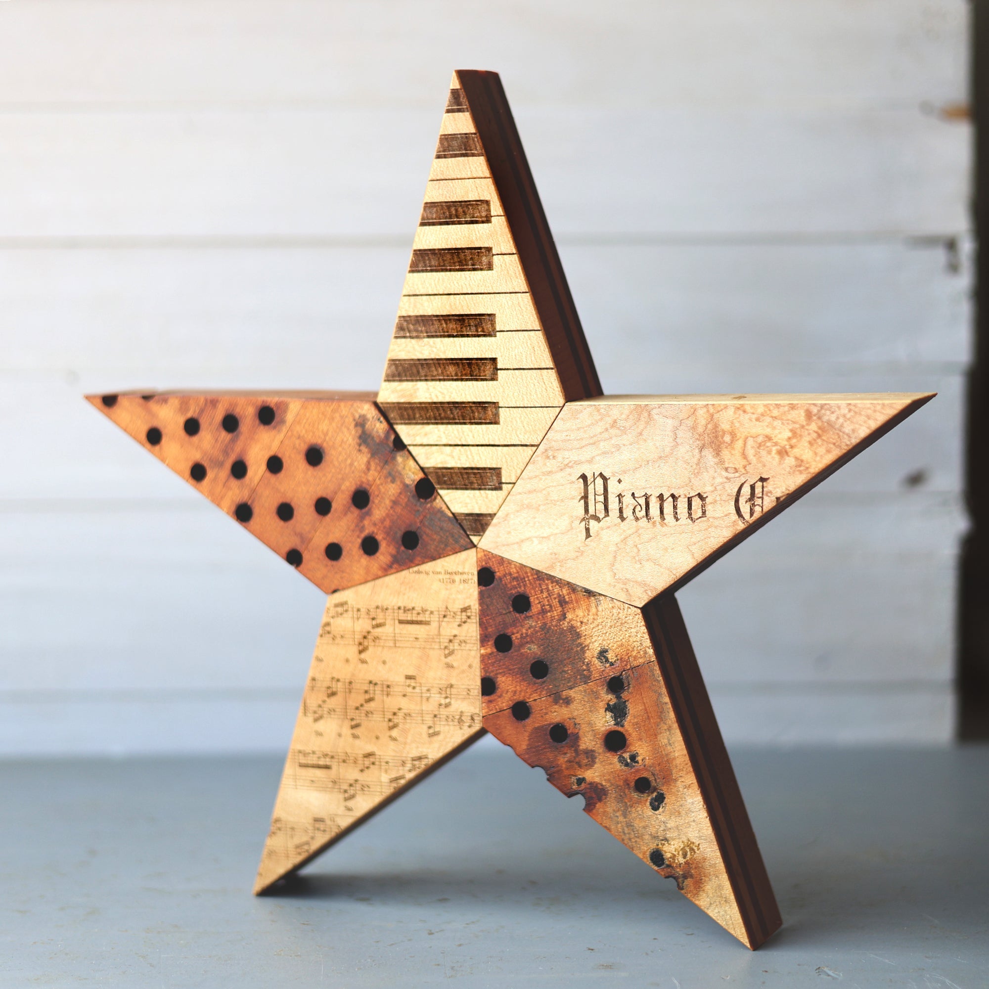 Engraved Piano Stars